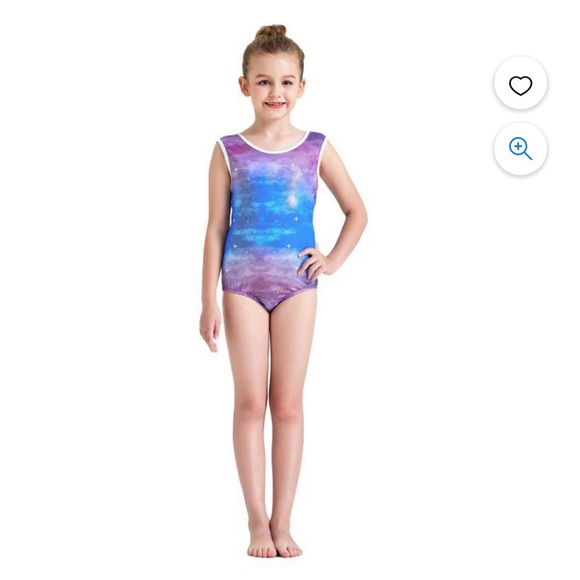 Gymnastics ombré purple and blue Leotard Child Large - Picture 1 of 10